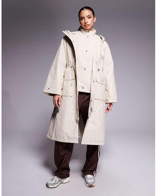 Barbour Natural Gabriella Long Showerproof Jacket