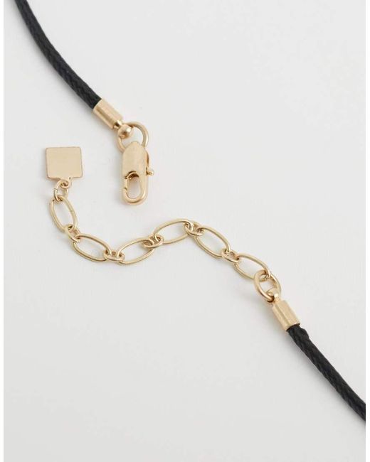 ASOS Metallic Corded Necklace With Statement Pendant
