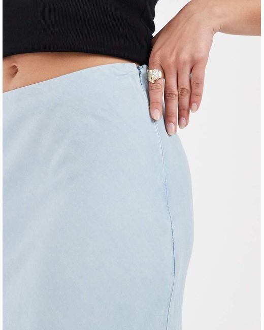 Only Petite Blue Chambray Denim Maxi Skirt