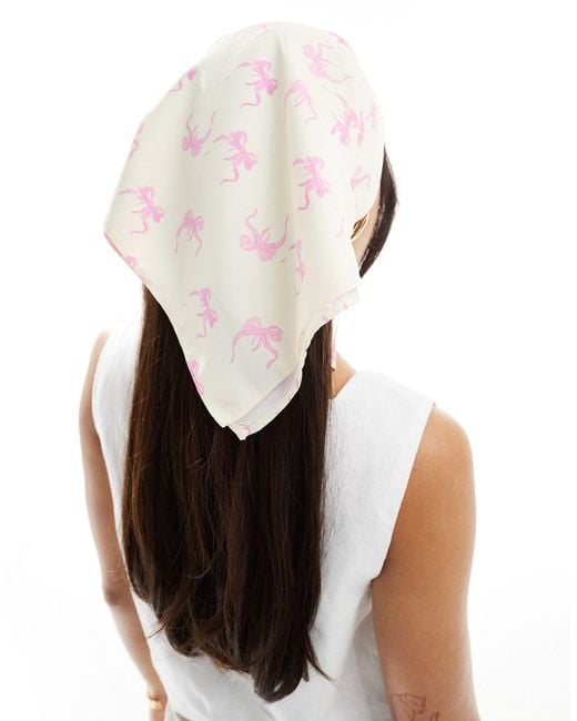 ASOS Yellow Bow Print Headscarf