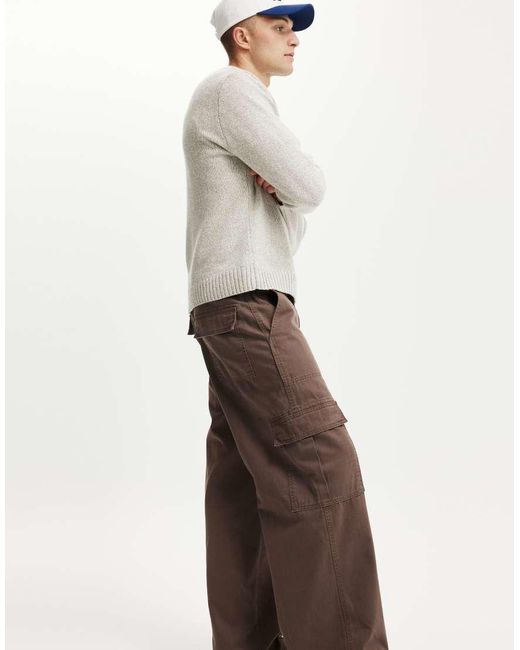 Cotton On Brown Cotton On Axel Super Baggy Cargo Pant for men