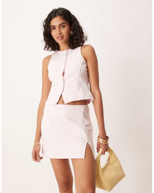 ASOS Natural Co-Ord Mini Skirt With Split