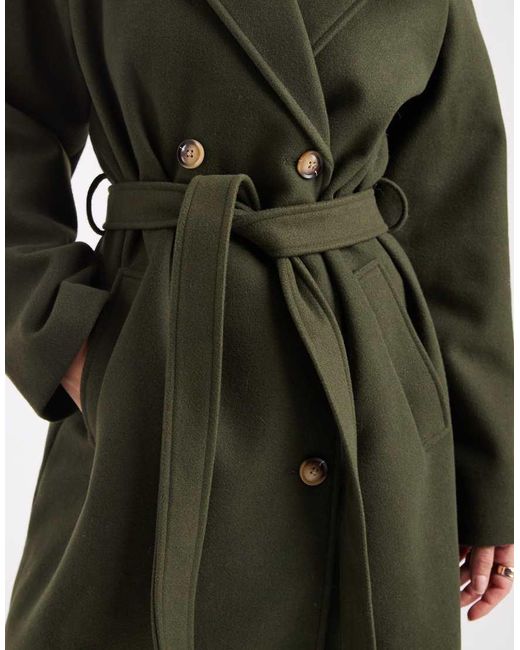 Pieces White Double Breasted Wool Coat