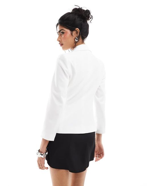 Miss Selfridge Blazer Met Strikdetail En Kant in het White