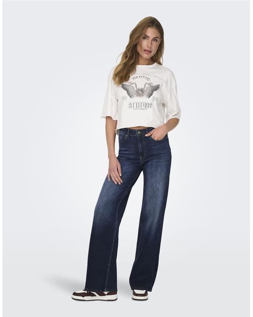 ONLY Jeans Met Wijde Pasvorm in het Blue