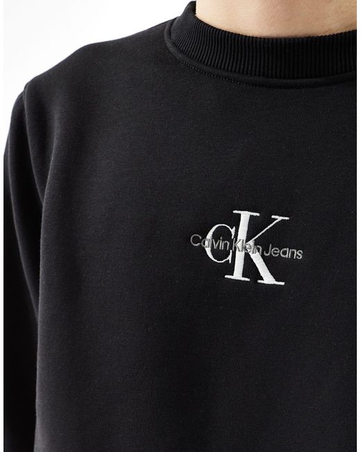 Calvin Klein Black Monologo Sweatshirt for men