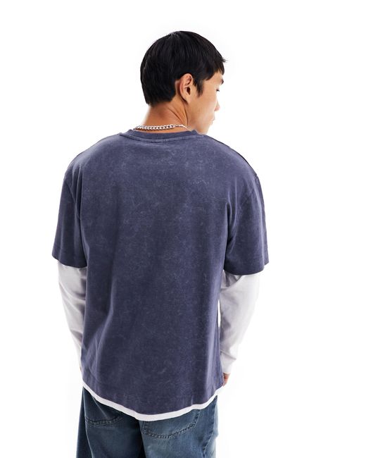 Mock - maglietta a maniche lunghe di Collusion in Blue da Uomo