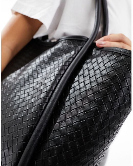 ASOS Black Weave Tubular Tote Bag