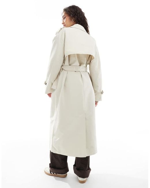 Vero Moda Trenchcoat Met Lange Pasvorm En Riem in het White