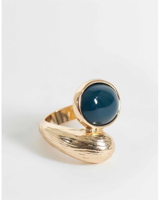 ASOS Blue Wrap-Around Ring With Stone-Setting