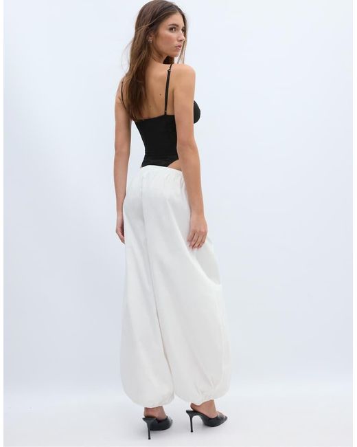 Stradivarius Blue Bodysuit With Lace Straps