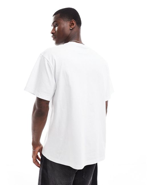 T-shirt oversize bianca con stampa di hamburger di Reclaimed (vintage) in White