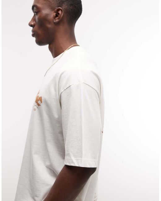 ASOS White Oversized T-shirt With Floral Graphic for men
