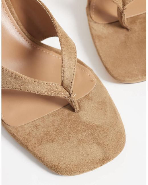 SEQWL Natural Bora Heeled Thong Sandal
