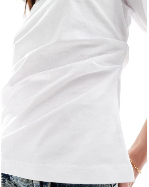 ASOS White Corset Waist T-shirt