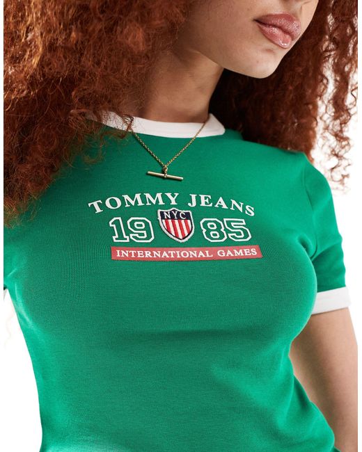Tommy Hilfiger Green International Games Ringer T-shirt
