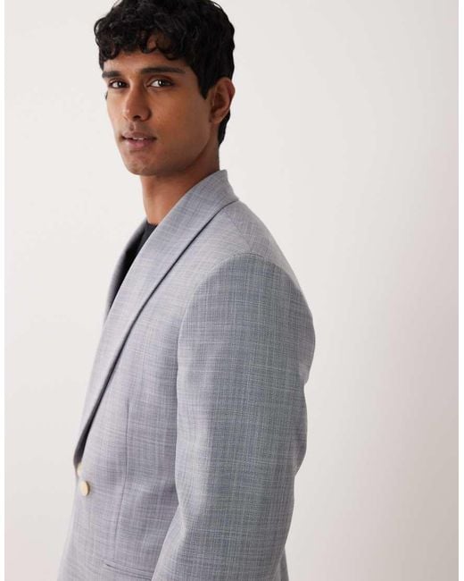 ASOS Gray Linen Look Regular Suit Jacket for men
