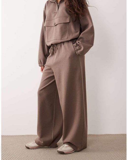 ASOS Brown Interlock Co-ord Extreme Funnel jogger