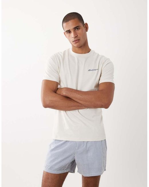 Threadbare White Back Print Short Sleeve T-shirt for men
