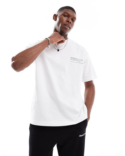 Cotton On White Box Fit Text T-Shirt for men
