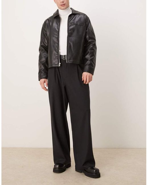 ASOS Black Horseshoe Smart Trousers for men