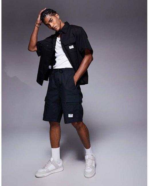HUGO Blue Giulio Co-Ord Relaxed Fit Cargo Shorts for men