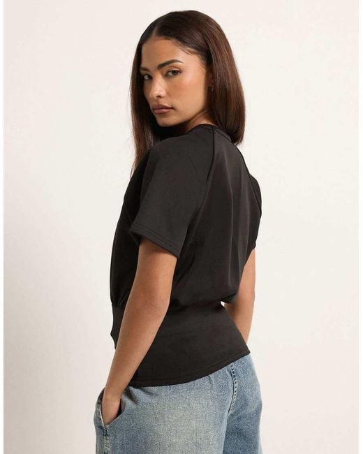 PixieGirl Black Petite Cinched Waist Top