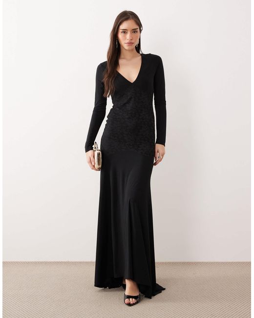 sparkly black long sleeve dress Black Sequins Gold Zipper Long Sleeve Dress