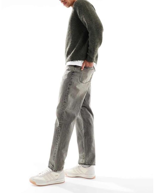 Vaqueros De Corte Recto Con Lavado Gris De ASOS de hombre de color Gray