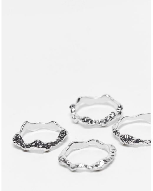 ASOS White Pack Of 4 Stacking Rings