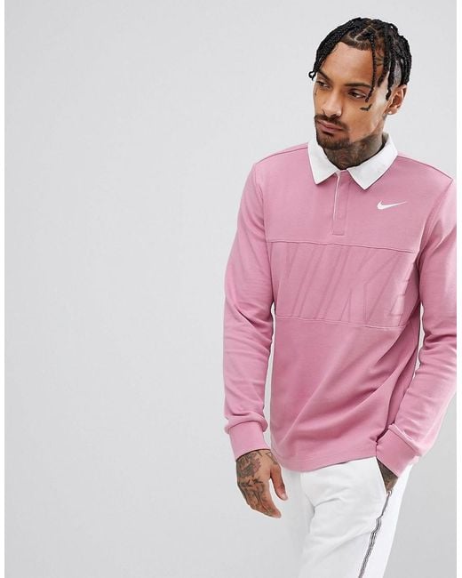 Polo manches longues - Rose 885847-678 Nike pour homme en coloris | Lyst