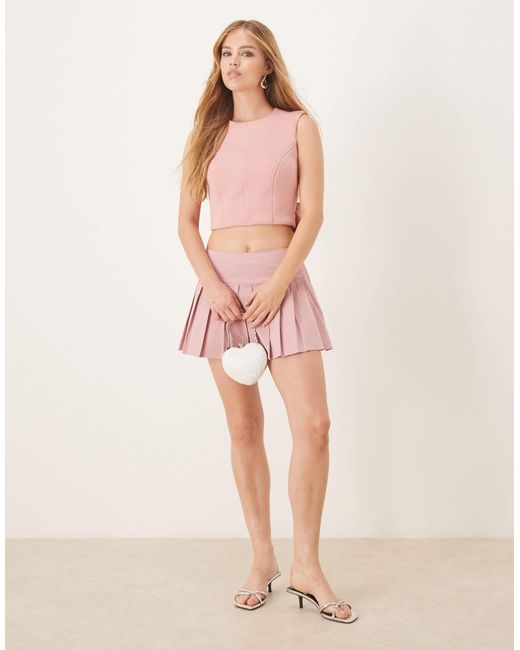 ASOS Pink Bow Detail Open Back Top