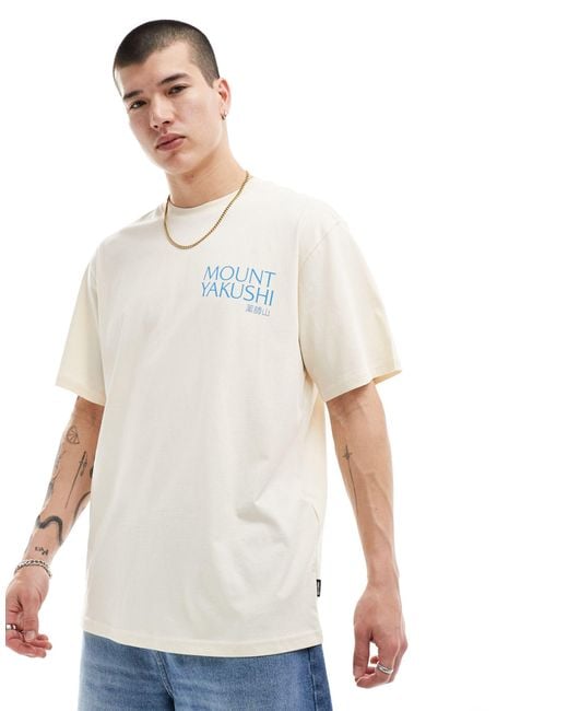 Only & Sons Blue Oversized T-shirt With Mountain Back Print for men