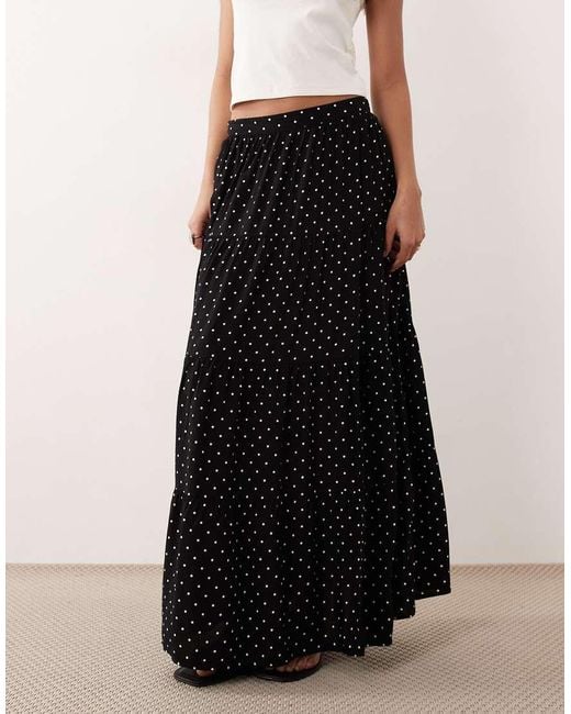 Miss Selfridge White Spun Tiered Maxi Skirt