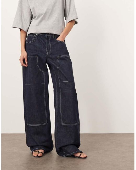 ARRANGE Blue Ezra Denim Low Rise Slouchy Carpenter Jean