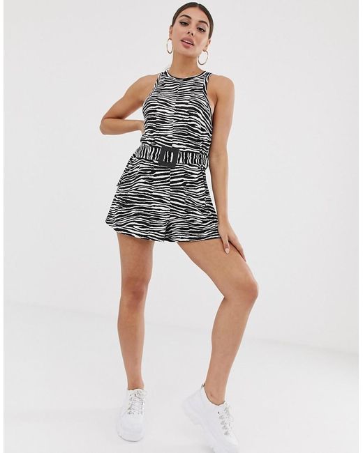 zebra print playsuit
