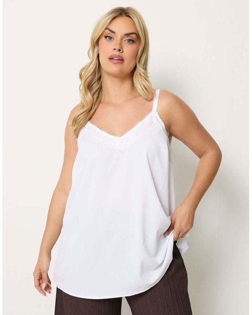 Yours Clothing White Lace Insert Cami Vest Top