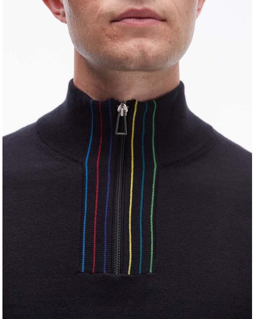 Paul Smith Blue Paul Smith Quarter Zip Sweater for men