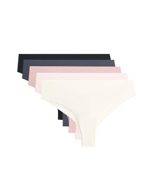 Oysho White 5 Laser-Cut Polyamide Blend Brazilian Briefs