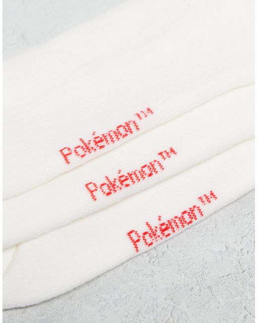 ASOS Gray 3 Pack Socks With Pokemon Graphic for men