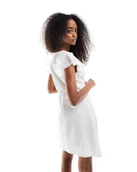 Wednesday's Girl White Crochet Trim Frill Dress