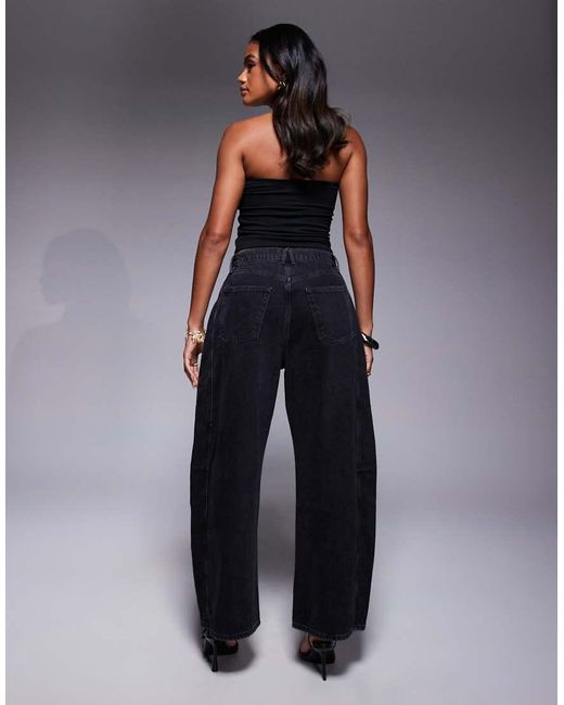 Jeans A Cilindro Ampi Neri di GOOD AMERICAN in Blue