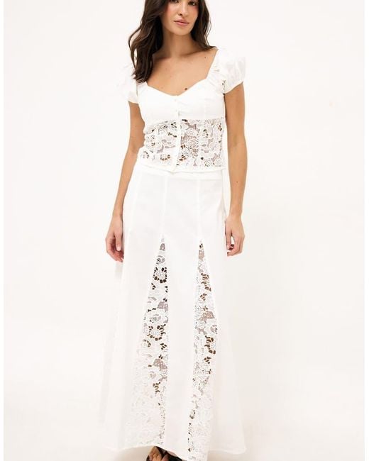 NA-KD White X Audrey Afonso Lace Detail Top