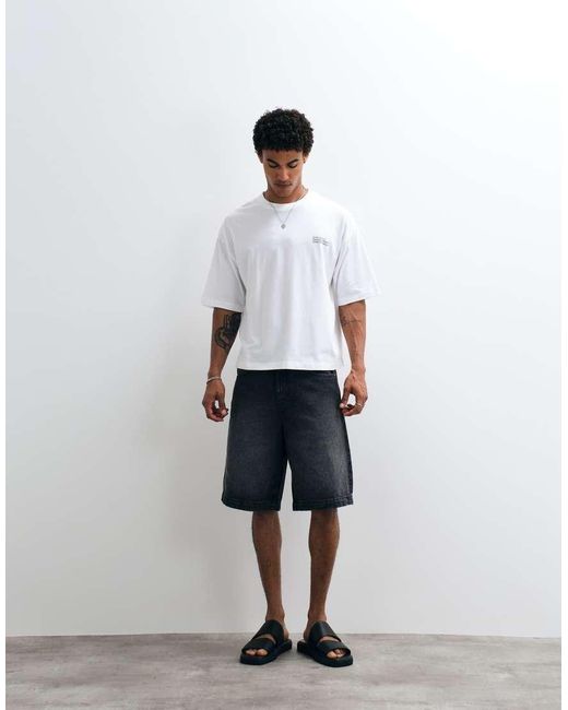 ASOS White Boxy Oversized T-shirt With Bubble Text Graphic for men