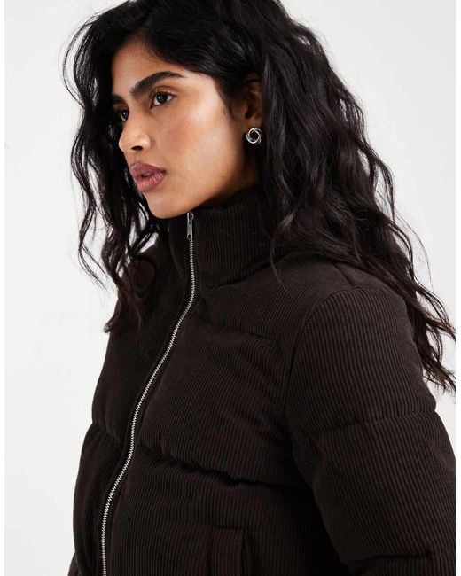 Vero Moda Black Short Corduroy Puffer Jacket