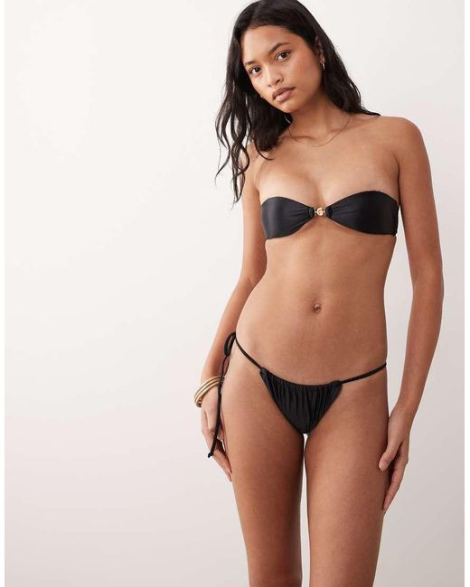 Cotton On Black Bandeau Bikini Set