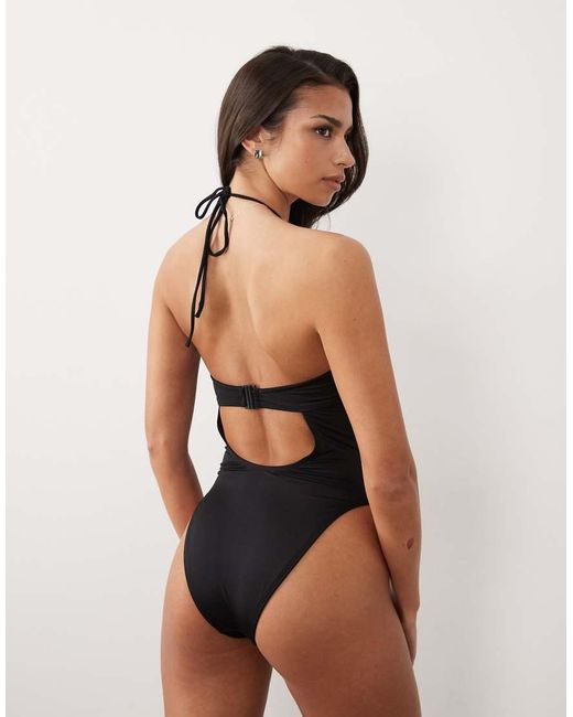 ASOS Black Carlo U-Wire Multiway Bandeau Swimsuit