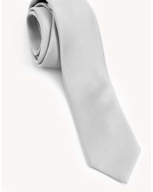 Maya White Satin Tie Pocket Square Set for men