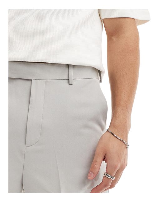 Pantaloncini eleganti taglio corto color chiaro di ASOS in Gray da Uomo