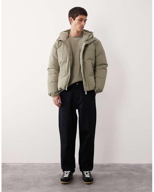 ASOS COLLECTIVE Natural Oversized Down Fill Puffer Jacket for men